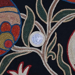 Fine Embroidered Suzani Cushion - Pomegranate Design - Image 5