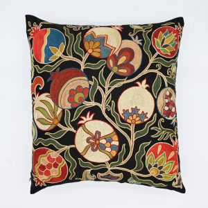 Fine Embroidered Suzani Cushion - Pomegranate Design - Image 4